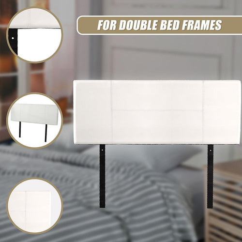 Double White PU Leather Bed Headboard Bedhead
