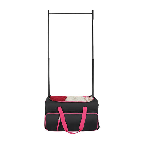 736.6 mm Heavy Duty Rolling Dance Bag with Built-In Garment Rack for Travel & Competitions