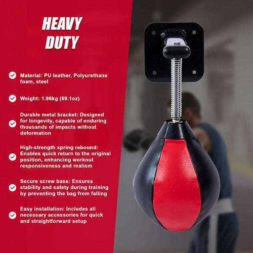 Wall Hanging Boxing Punching Bag Speed Training Stress Relief Kit with Wall Mount Bracket