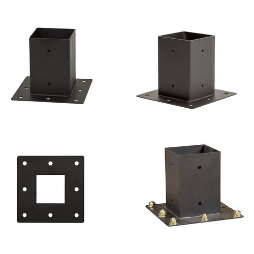 DIY Pergola Kit – Single Wall Mount with Black Screen Set with Brackets