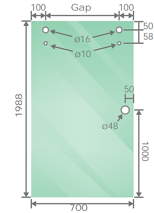 140x90cm Frameless Glass Sliding Corner Shower – With White Rail and U-brackets for Contemporary Bathrooms