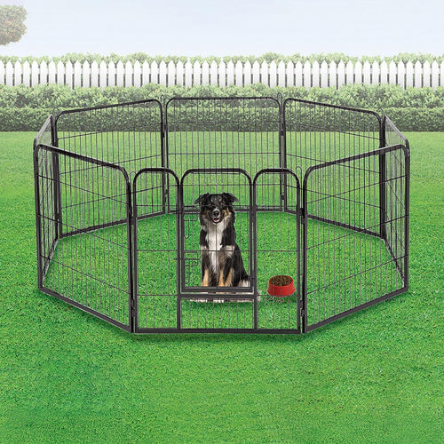 8 Panel Heavy Duty Pet Dog Playpen Puppy Exercise Fence Enclosure Cage