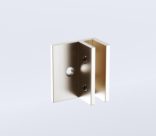 120x120cm Corner Frameless Shower Screen with Nickel Brackets and Brass Hinges, Round Knob Handle
