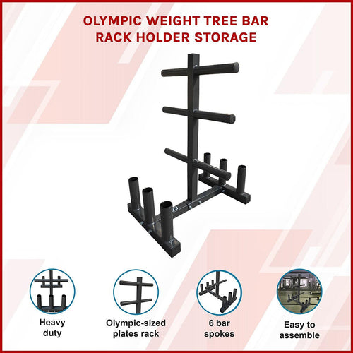 Olympic Weight Tree Bar Rack Holder Storage