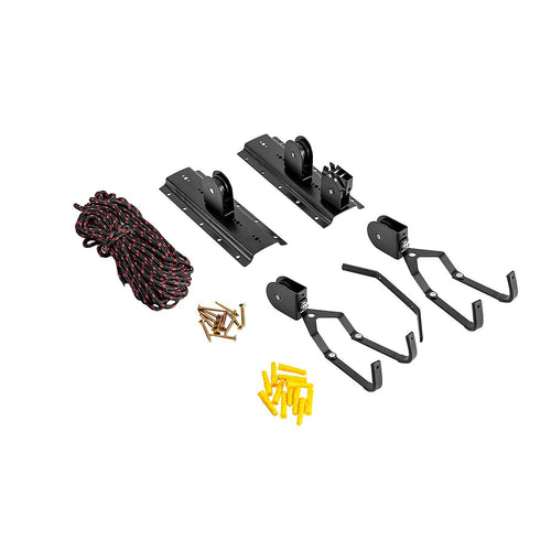 Heavy Duty Bike Hoist Pulley Lift – Secure Garage Ceiling Storage Rack with Safety Lock