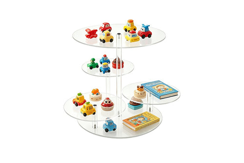 4 Tier Acrylic Cupcake Stand 30cm Clear Dessert Display Tower