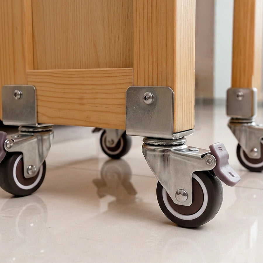 2 Inch U-Shaped TPE Swivel Castor Wheels Set of 4 with Brake