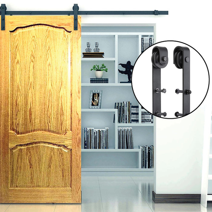 2.0m Black Sliding Barn Door Hardware