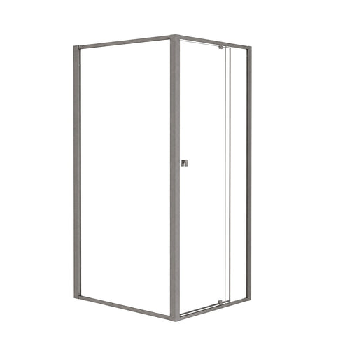 Semi-Frameless Shower Screen – Gunmetal, Front: (74~82)x195cm, Side: (98~101)x195cm