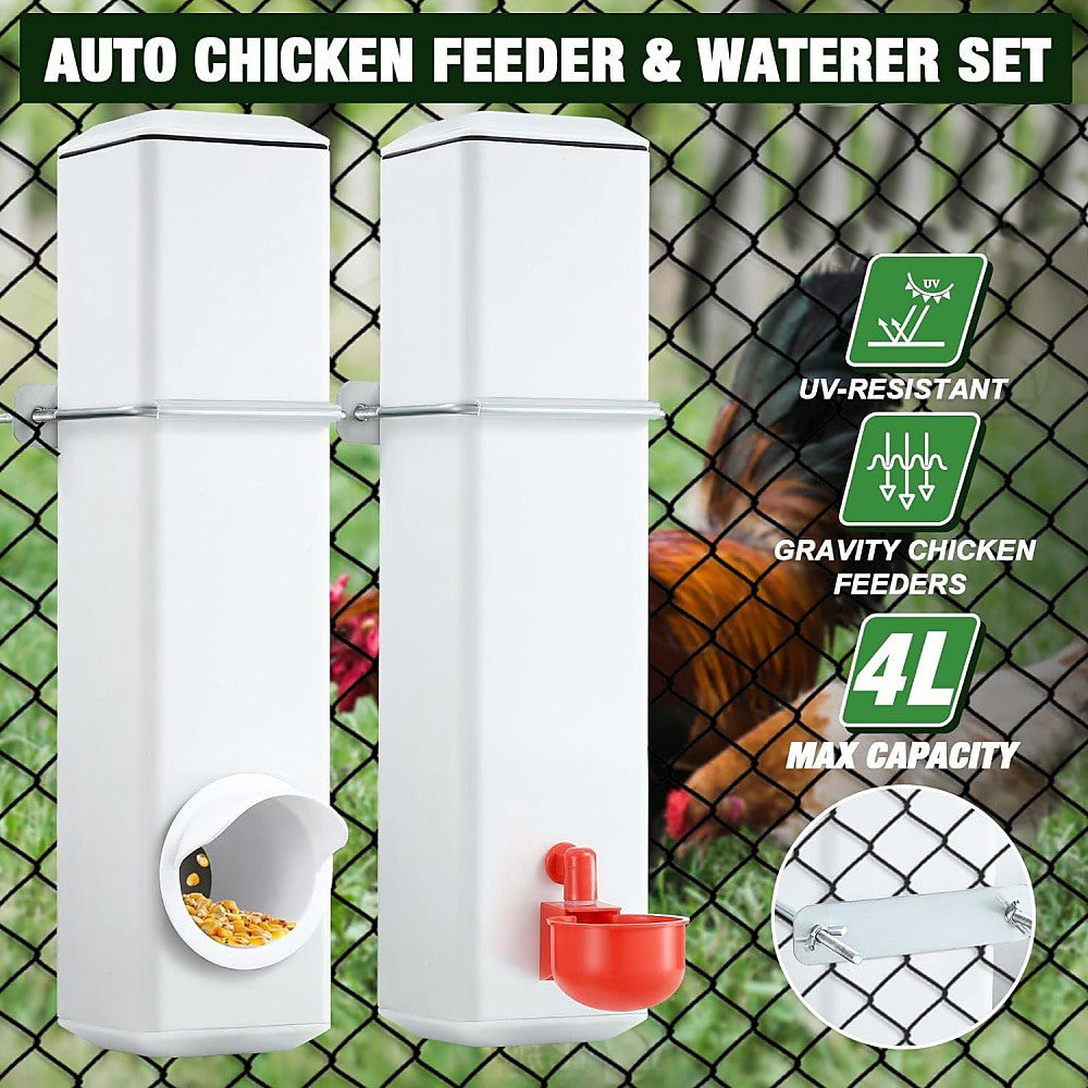Chicken Bird Feeder Water Dispenser Automatic Waterer Poultry Food