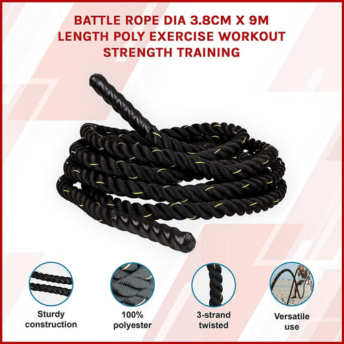 Battle Rope 9M Exercise Workout Strength Training