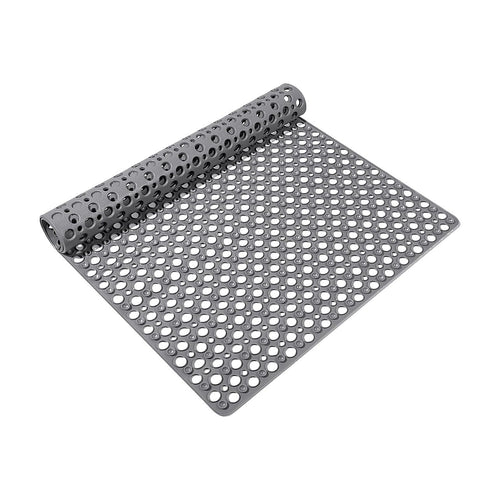 60x90cm Grey Non Slip Bath Mat TPE Shower Mat with Suction Cups
