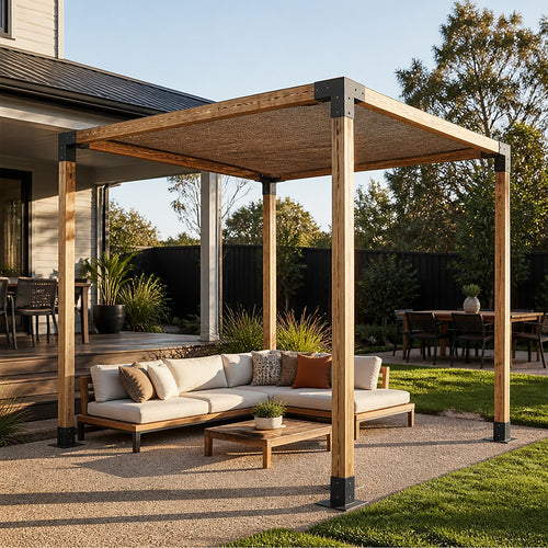 DIY Pergola Kit – Single with Coffee Screen Set with Brackets