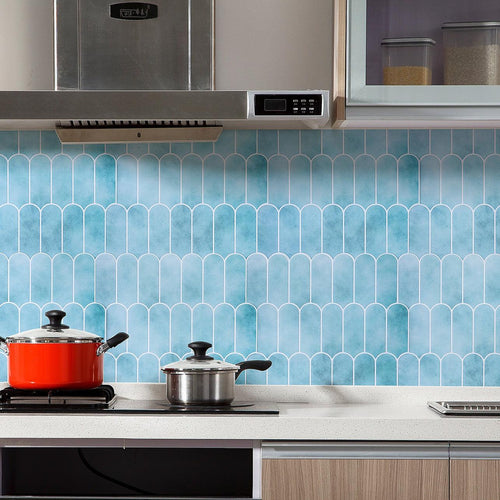 5pcs 3D Wall Stickers Self-adhesive Wallpaper Creative 3D Wallpaper Resistant High Temperature DIY Kitchen Waterproof Wallpaper For Bathroom