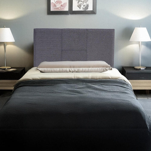Single Grey Linen Fabric Bed Headboard Bedhead