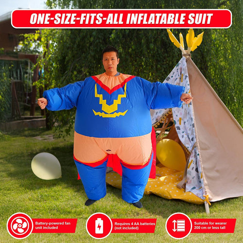 Super Hero Fancy Dress Inflatable Suit -Fan Operated Costume