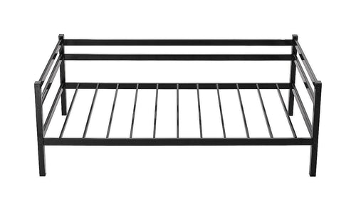Single Daybed Metal Frame Sofa Premium Black Day Bed Steel Support