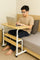 Height Adjustable Rolling Overbed Table – 60cm Mobile Computer & Study Desk on Wheels