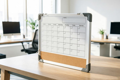 Magnetic Whiteboard Calendar 40x30cm Double Sided Planner