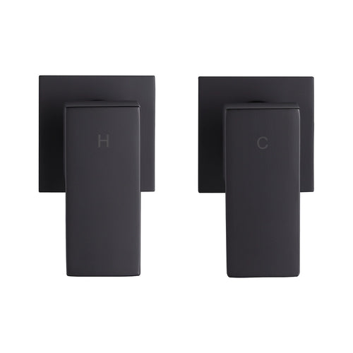 Bathroom Shower Bath Hot and Cold Square Mixer WATERMARK Certified - Black