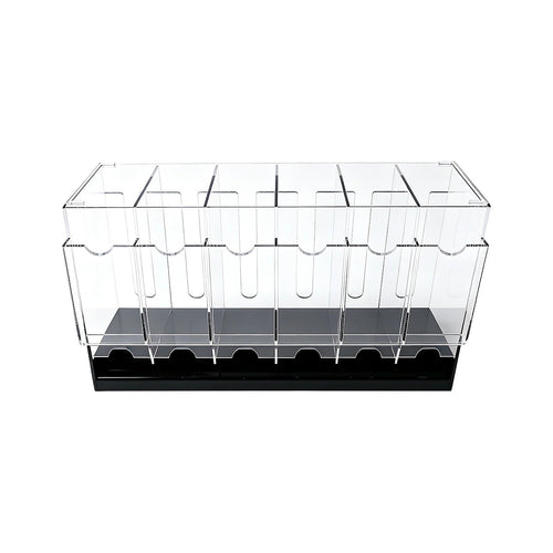 6 Slot Booster Pack Dispenser Acrylic Stackable Black Base