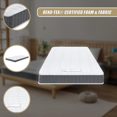 OEKO-TEX® & CertiPUR-US® Certified Single Memory Foam Mattress – Hypoallergenic, Eco-Friendly, Pressure-Relieving Comfort