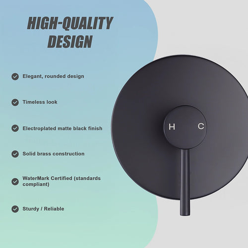 Bathroom Shower Bath Mixer Tap WATERMARK Approved - Electroplated Matte Black