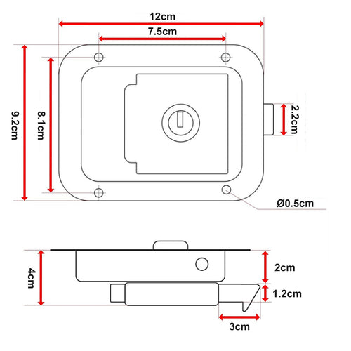 4 x Toolbox Lock Steel Paddle Handles – Trailer Door Latch Set for Ute & Cabinets
