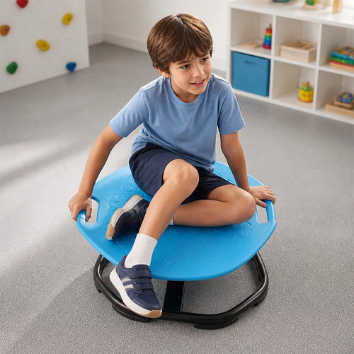 Large Sensory Spinning Chair for Kids with Handles 360° Balance Spin Seat Active Play Chair 100kg Blue