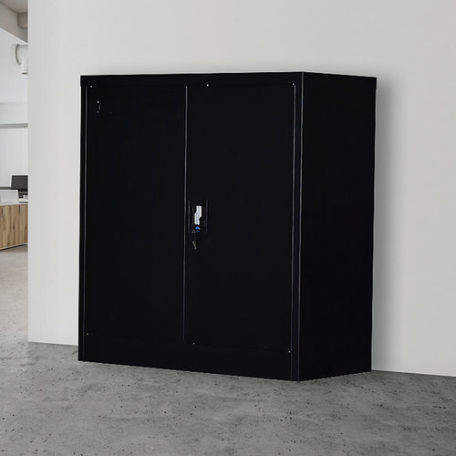 Two-Door Office & Gym Storage Locker – Secure Cabinet with Shelves for Organisation in Black