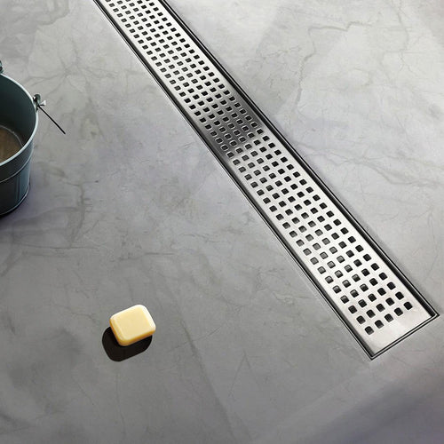 100cm Bathroom Shower Stainless Steel Grate Drain w/ Centre outlet Floor Waste