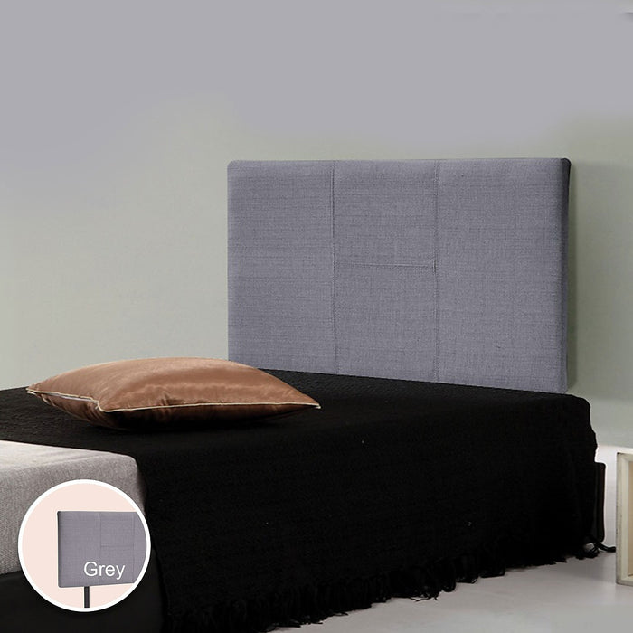 Single Grey Linen Fabric Bed Headboard Bedhead