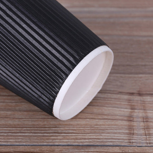 Black Triple Wall Coffee Cups with Matching Lids 500 Piece set 8oz