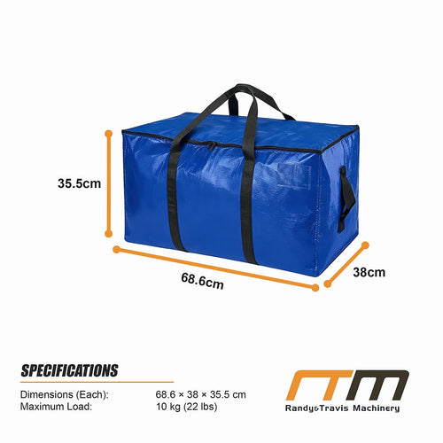 88L Heavy Duty Moving Storage Bags 6 Pack with Handles & Straps