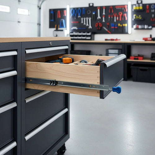 100cm Heavy Duty Drawer Runners Pair – 100kg Locking Slide Rails