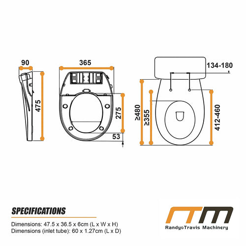 Non-Electric Bidet Toilet Seat with Dual Nozzles and Cover