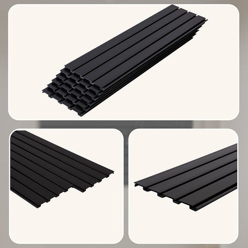 Slatwall Storage Pack for Retail Display Garage Storage - Black PVC Panels