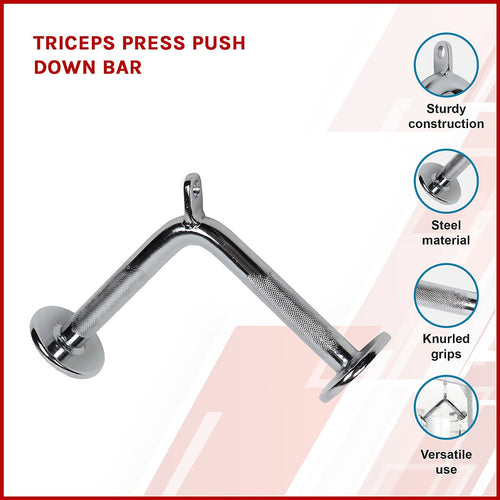 Triceps Press Push Down Bar – Cable Attachment for Arm & Strength Training
