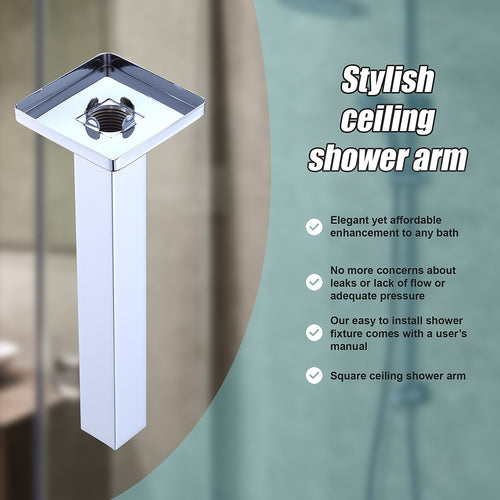 Square Ceiling Shower Arm – Rainfall Showerhead Extension
