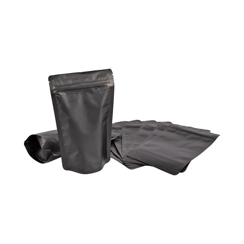 Black Aluminium Mylar Foil Stand Up Pouch 100pcs Resealable Bags