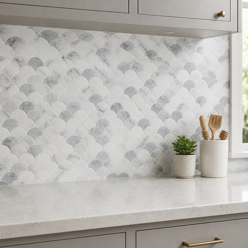 3D Peel-and-Stick Wall Tiles – Fish Scale Mosaic Design, 10 Sheets