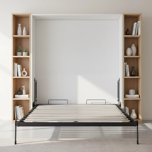 Double DIY Wall Bed Hardware Kit with Gold handle – Frame & Mechanism for Custom Build