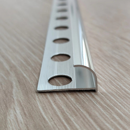 10 x Tile Trim Heavy Duty Round Edge Polished Aluminium  10mm 