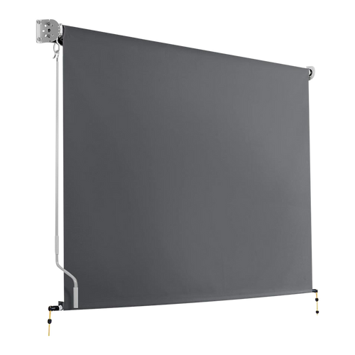 Retractable Straight Drop Awning Screen - Grey - 2.1x2.5m 