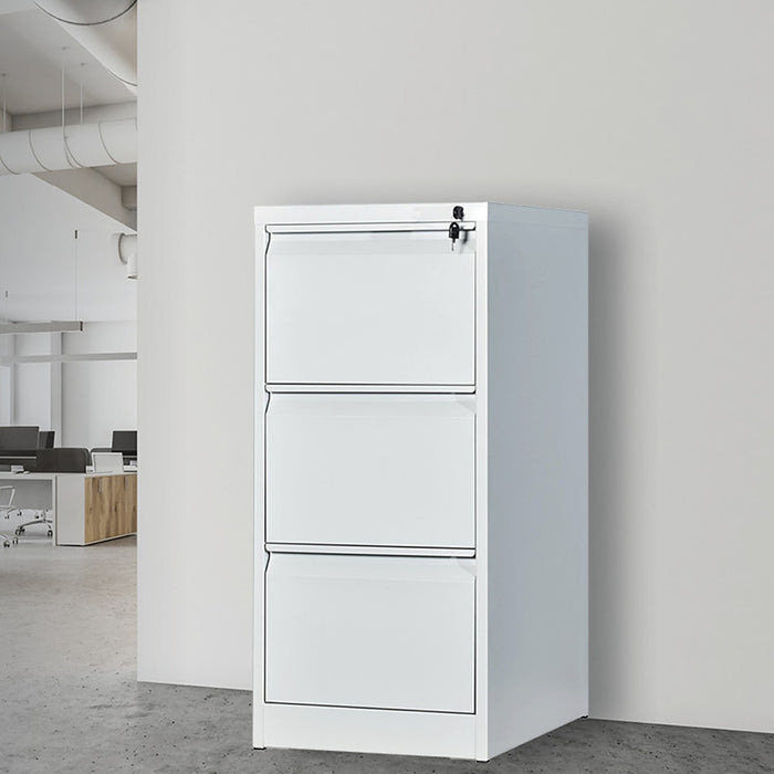 3-Drawer Shelf Office Gym Filing Storage Locker Cabinet - Grey