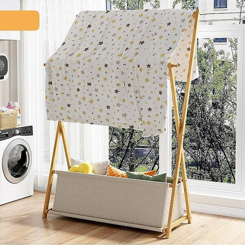 100cm Clothes Rail Rack Rack Garment Rack Freestanding Hanger Bedroom Clothing Rack With Lower Storage Shelf - Wood