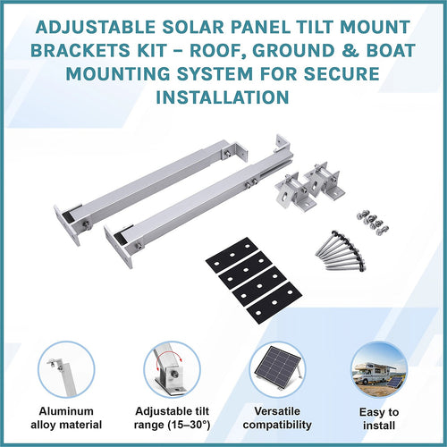 Adjustable Solar Panel Tilt Mount Brackets Kit – Roof, Ground & Boat Mounting System