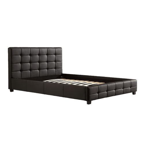 Queen Black PU Leather Deluxe Bed Frame