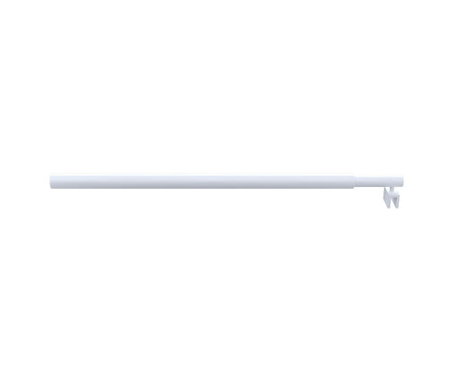 Frameless Shower Screen 110 x 210cm | Curved Glass, White Round Stabilising Bar + Wall F-Bracket