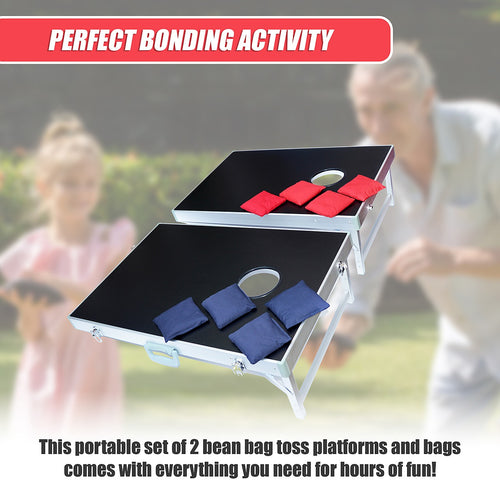 60 x 90cm Portable Cornhole Bean Bag Toss Set – Aluminium Frame